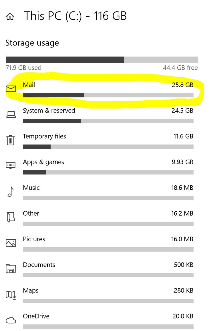 Windows Mail Taking Up 25.8 GB... 1620a7ab-8e80-4333-8e38-70be8cbfb4a7?upload=true.jpg