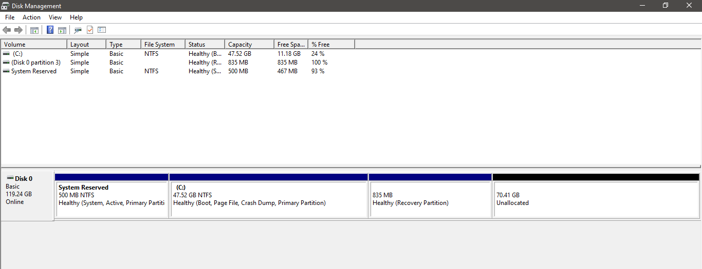 Healthy EFI Sytem Partition and Healthy Recovery partition next to my C drive -  Unable to... 163293c6-9c1a-45a9-a304-646727e892db?upload=true.png