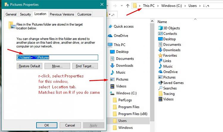 problems with one drive.  I restored a directory called Pictures all folders and sub... 165477d1511619904t-correct-directory-location-pictures-folder-screenshot_1.jpg