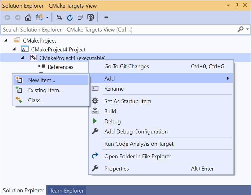 Visual Studio 2019 version 16.5 is now available 165GACMakeTarget.png