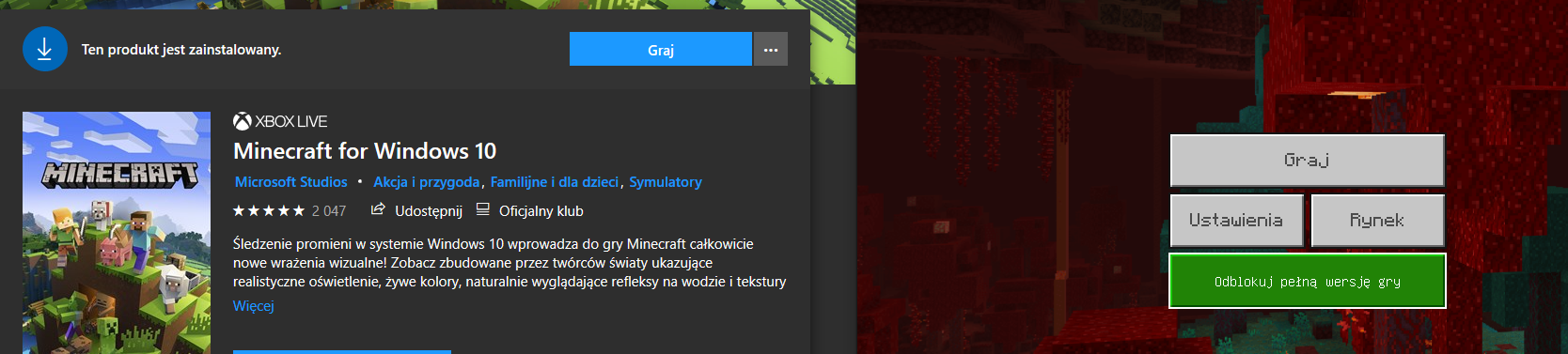 Minecraft Windows 10 Edition Bedrock asks me to purchase again even though microsoft store... 16633d63-c401-4206-9b0c-84871b934675?upload=true.png