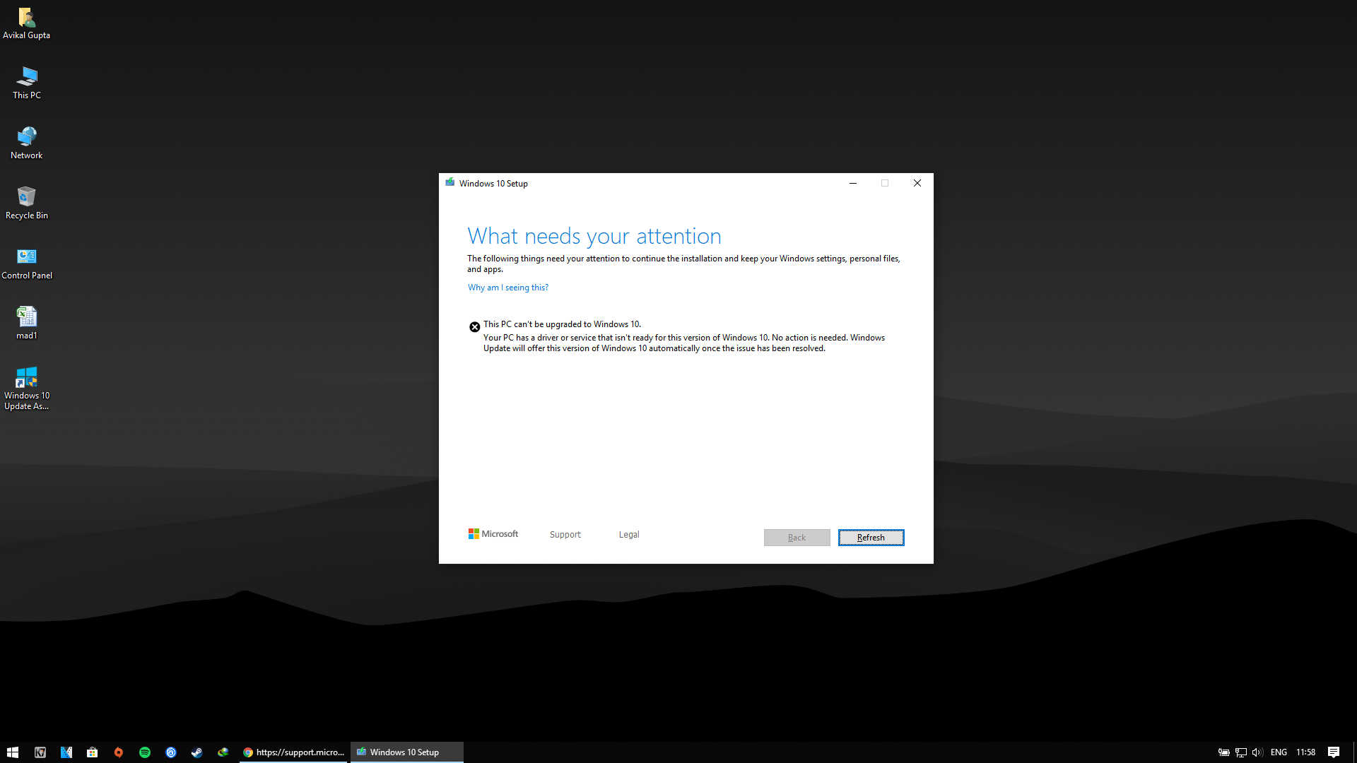 getting error while updating to 1903 166a9969-dfd2-4cd9-9c1d-ec9b5037ce9d?upload=true.png