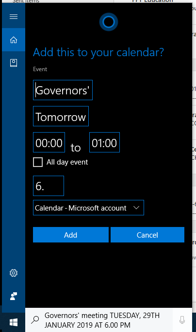 Has anyone ever got Cortana to parse a simple meeting description usefully? Is it the... 1678da02-3f1e-446f-8cd2-73e0da0aa922?upload=true.png