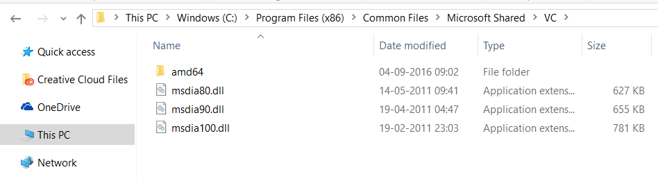 Hello in my PC msdia80.dll was jumped to Drive E and i have replaced in the wrong place 17ec7b5c-1052-475d-a030-0d462bd403f9.png
