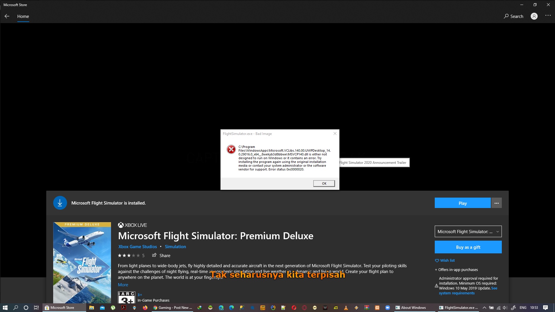 Flight Simulator 2020 can't launch 1829690b-2d9e-4540-a010-8899871b4146?upload=true.jpg