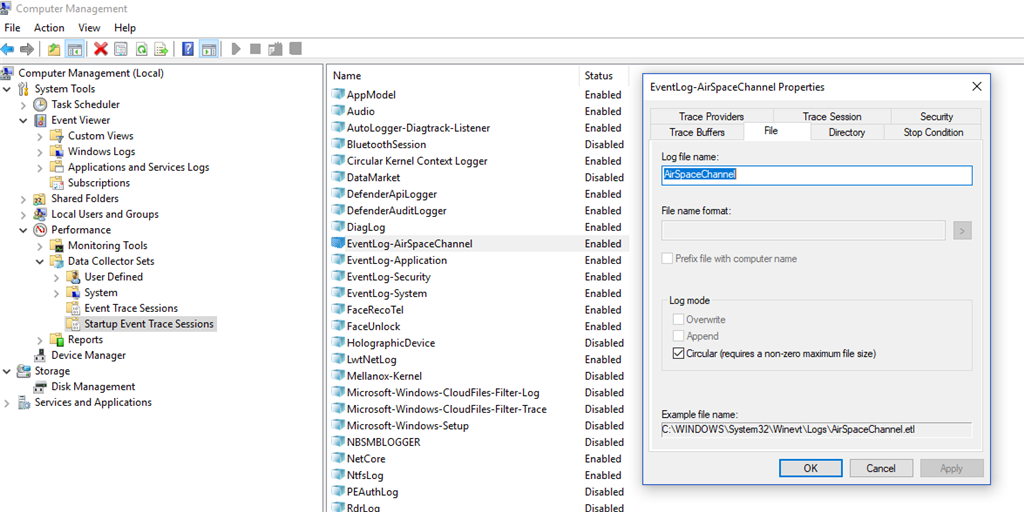 Session "PerfDiag Logger" stopped due to the following error: 0xC0000188 184c61ab-2aa8-46c3-9dfc-75236d63be47.png