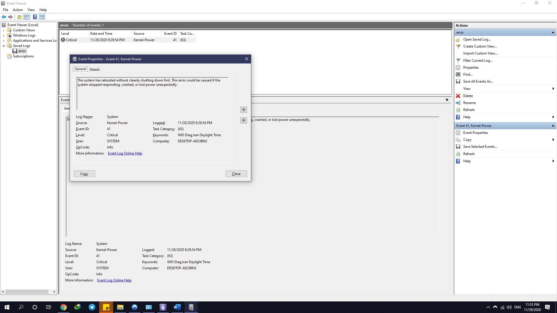 What appears to be a hardware failure 186a25f3-a401-480a-9a8d-c41919b49098?upload=true.png