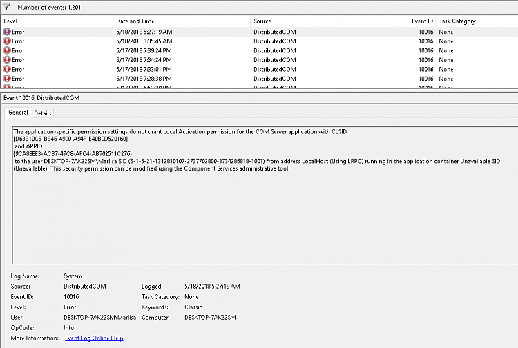 DistributiveCOM Error, Restarts the whole PC. WHY? 189223d1526636613t-distributivecom-event-id-10016-a-image.png