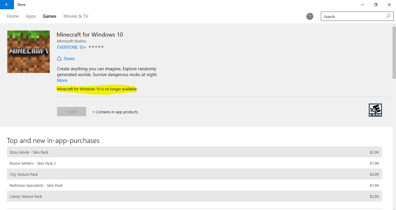 Minecraft Windows 10 unavailable 18fc73ed-1b46-4461-845c-102814b3afe9?upload=true.png