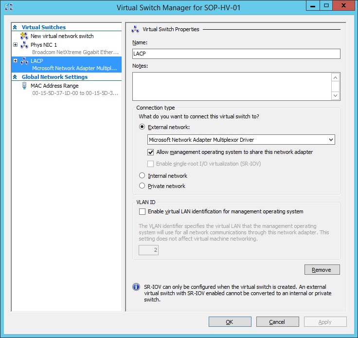 Hyper V, LACP, Teamed Adapters and no DHCP 190bfca5-0907-403d-9631-7f0675b4cba5?upload=true.jpg