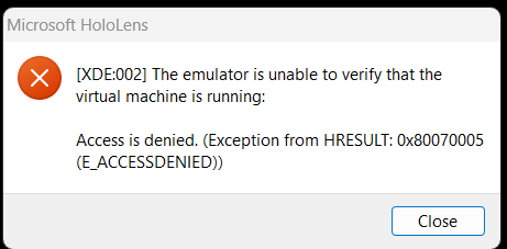 Hololens 2 Emulator HRESULT: 0x80070005 E_ACCESSDENIED 191076c0-504b-49c2-96de-b1ae0cb0351f?upload=true.png