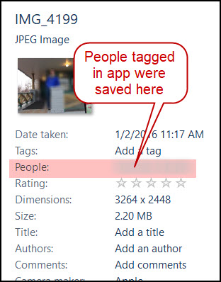 Can Microsoft Photos app (Windows 10) update JPG metadata to save People found/labeled via... 19874226-b04e-4e1c-8841-1029cd7f41c3?upload=true.jpg