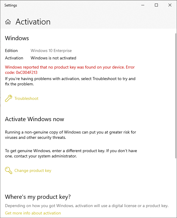 Windows Pro upgrade failed, brought me up to an unauthorized Enterprise version. 19ac16e4-58a3-4fd9-b419-b397e1f6f936?upload=true.png