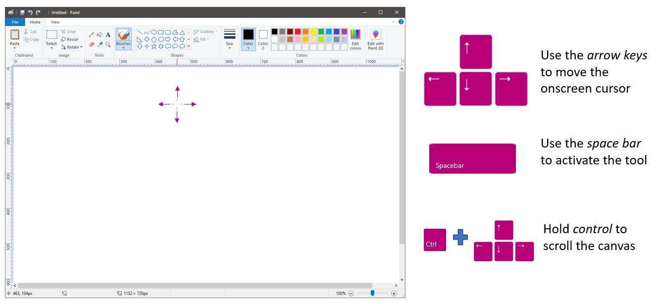 New Microsoft Paint Accessibility Features in Windows 10 version 1903 1_CursorMovement.png