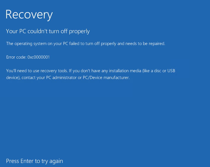 WIndows10 - BSOD - "press Enter to begin" logged in Windows normally see attached snapshot pic1 1a68a652-cca0-49d1-95cf-74d17e1b3e3e?upload=true.png