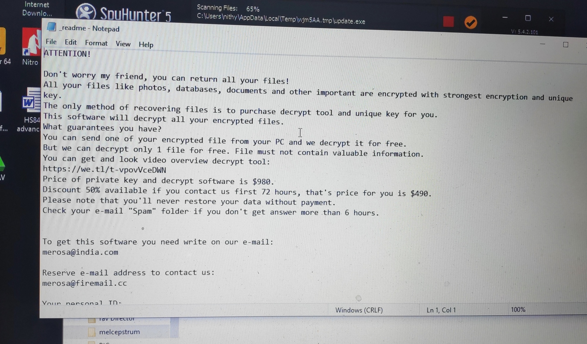 My PC attacked by .REFOLS ransoware virus. Please help me 1b43447d-803b-4e1b-a2ca-19dea24e406f?upload=true.jpg