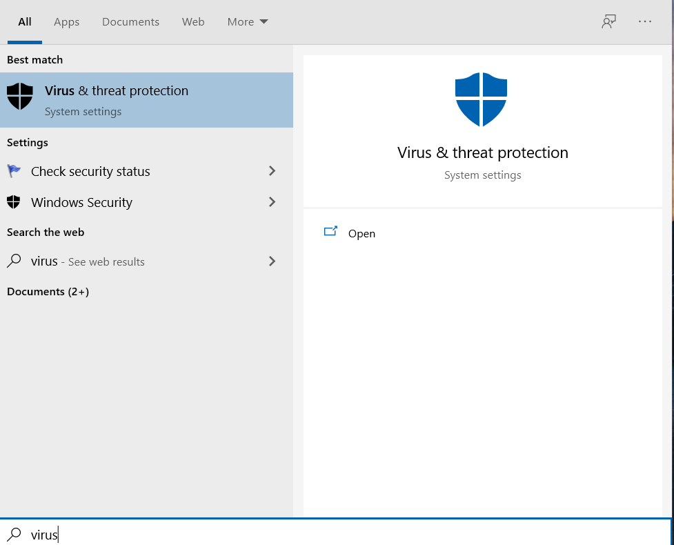 Can't find "virus and threat protection " option in windows defender. 1bb1f9a5-345b-4b68-9081-b5211d345c30?upload=true.png