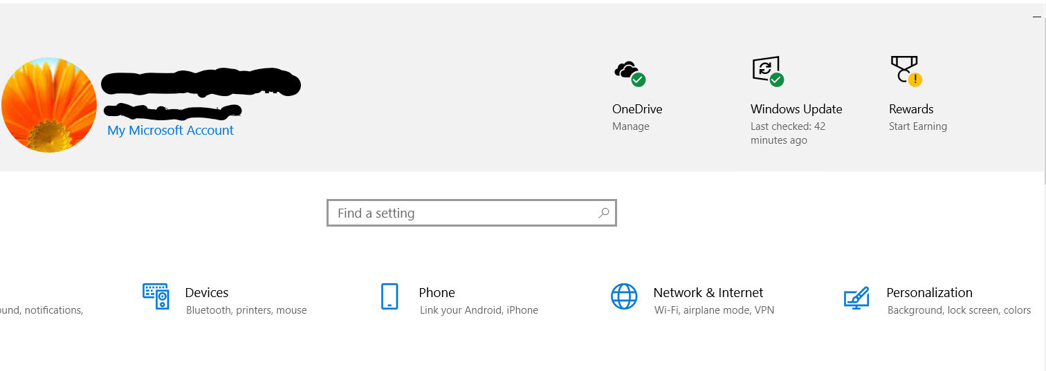 Windows settings not showing information on main settings screen 1bfe1d52-b2fb-4640-a45e-d1326b2cc697?upload=true.png