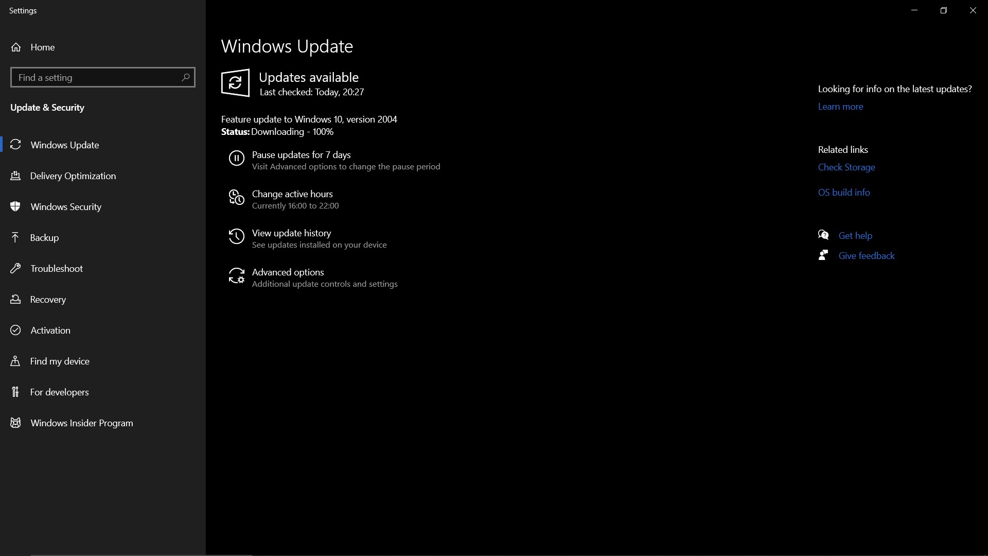 2004 version Feature update strucked at 'Downloading - 100%'. 1c6924b4-f5a1-47be-98e5-32f2d2a19ea8?upload=true.jpg
