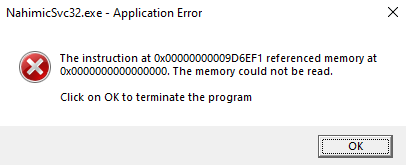 The instruction at 0x000000???? referenced memory at 0x0000000. The memory could not be read. 1c873aec-c6d1-4303-ade6-f3b7a7854395?upload=true.png