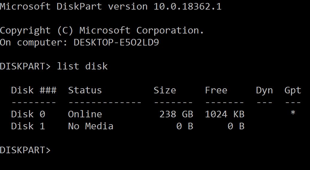 New SSD detected as Disk 1 but "No Media" and 0 mb space. 1cb6498d-0c22-4e54-a12e-aa00e5fc30ad?upload=true.jpg