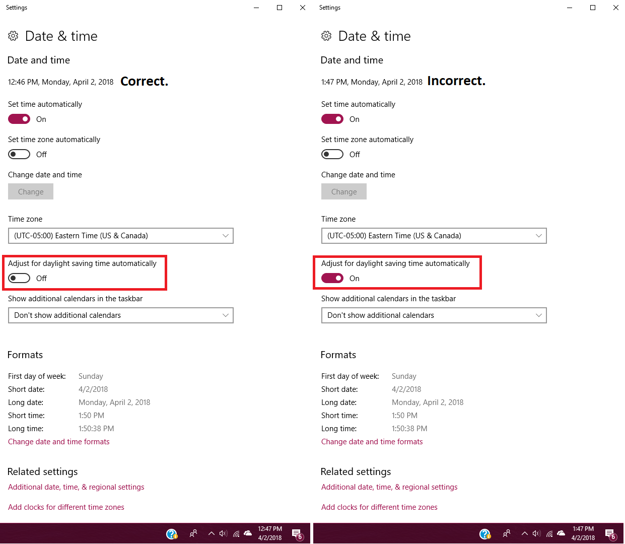 changing daylight savings time to eastern standard time on Windows 10 1cd30066-43db-47d1-9689-8813da21f1c9?upload=true.png