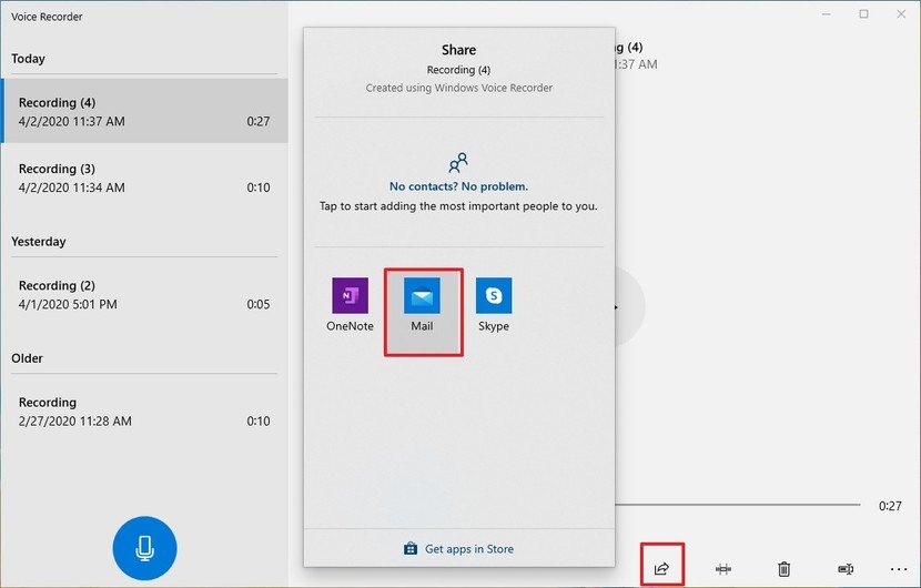 How do I add Outlook as a sharing option in Microsoft Voice Recorder app - Windows 10 1d44297d-97ec-4498-946f-ef28e3abb426?upload=true.jpg