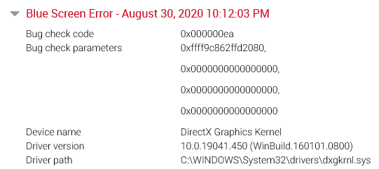Thread Stuck in Device Driver Error - Bug Check Code: 0x000000ea   DirectX Graphics Kernel.... 1d5e8f03-2e98-41dd-a7c3-9e29122cc950?upload=true.png