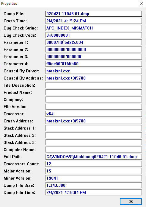 BSOD but I do not have access to my minidump files 1d7f173b-9233-4fe0-a1fc-f821b4a90d15?upload=true.png
