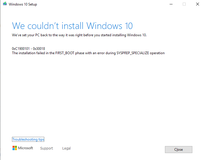 Getting "We Couldn't Install Windows 10" Error When Trying to Install 1909 Through Media... 1da8ff6c-c160-4d24-a59e-83e93f23a821?upload=true.png