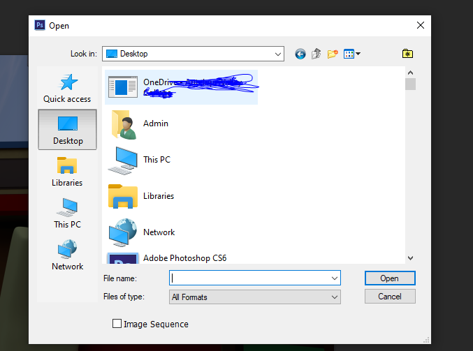 I have photoshop on a different User. But when I go into photoshop to open a image it shows... 1e0089dd-e0b6-4e17-a2e9-fb67f98fc379?upload=true.png