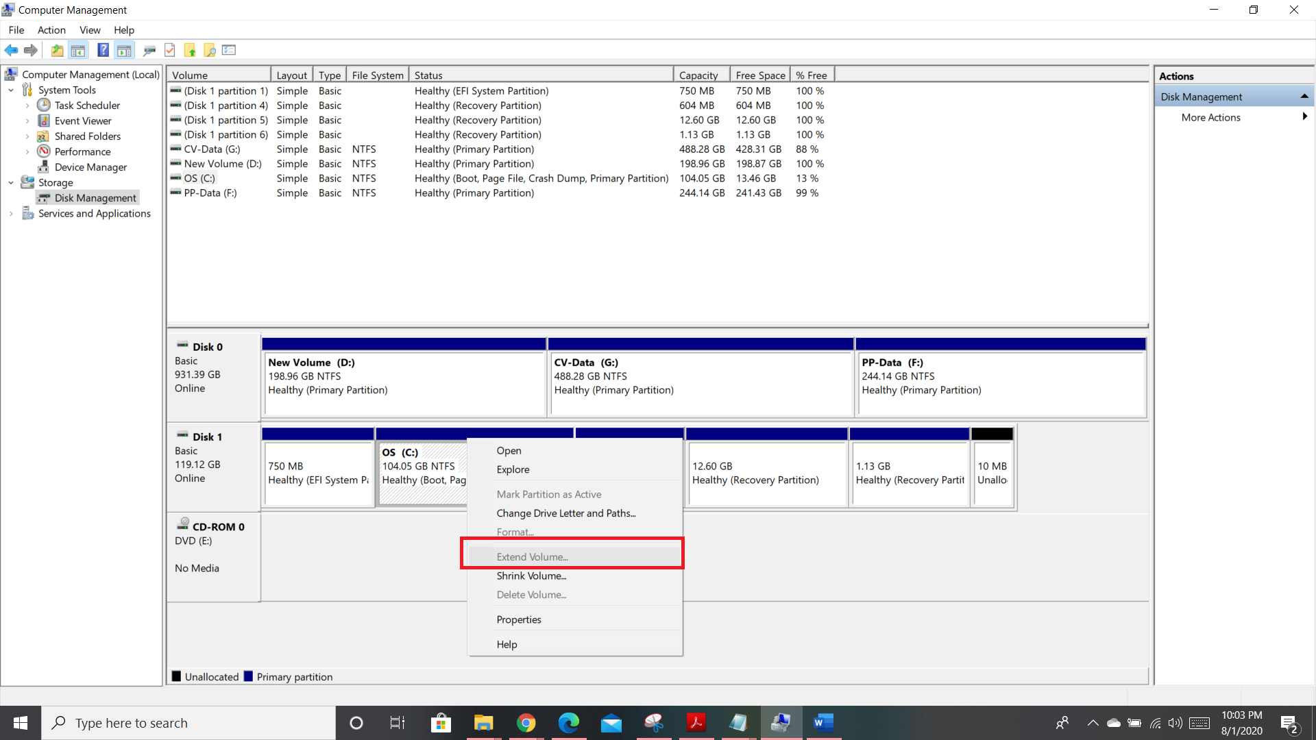 Extend volume on C Drive is grayed out, how to merge space from drive D? 1e1ddac9-028d-4b88-b118-4163f6147deb?upload=true.png
