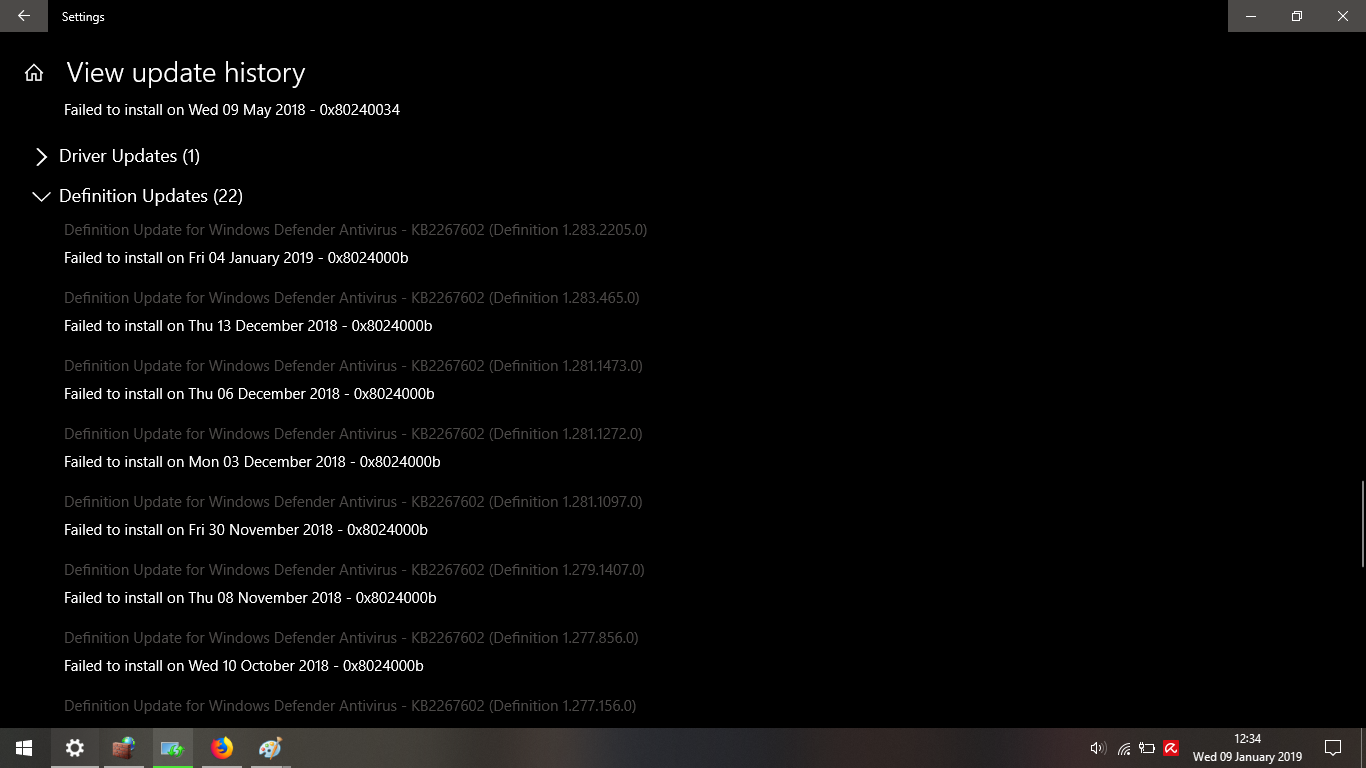 Definition Update for Windows Defender KB2267602 Error Code 0x8024000b repeatedly failing... 1e25670a-4420-4a33-9e31-e73598f096fb?upload=true.png