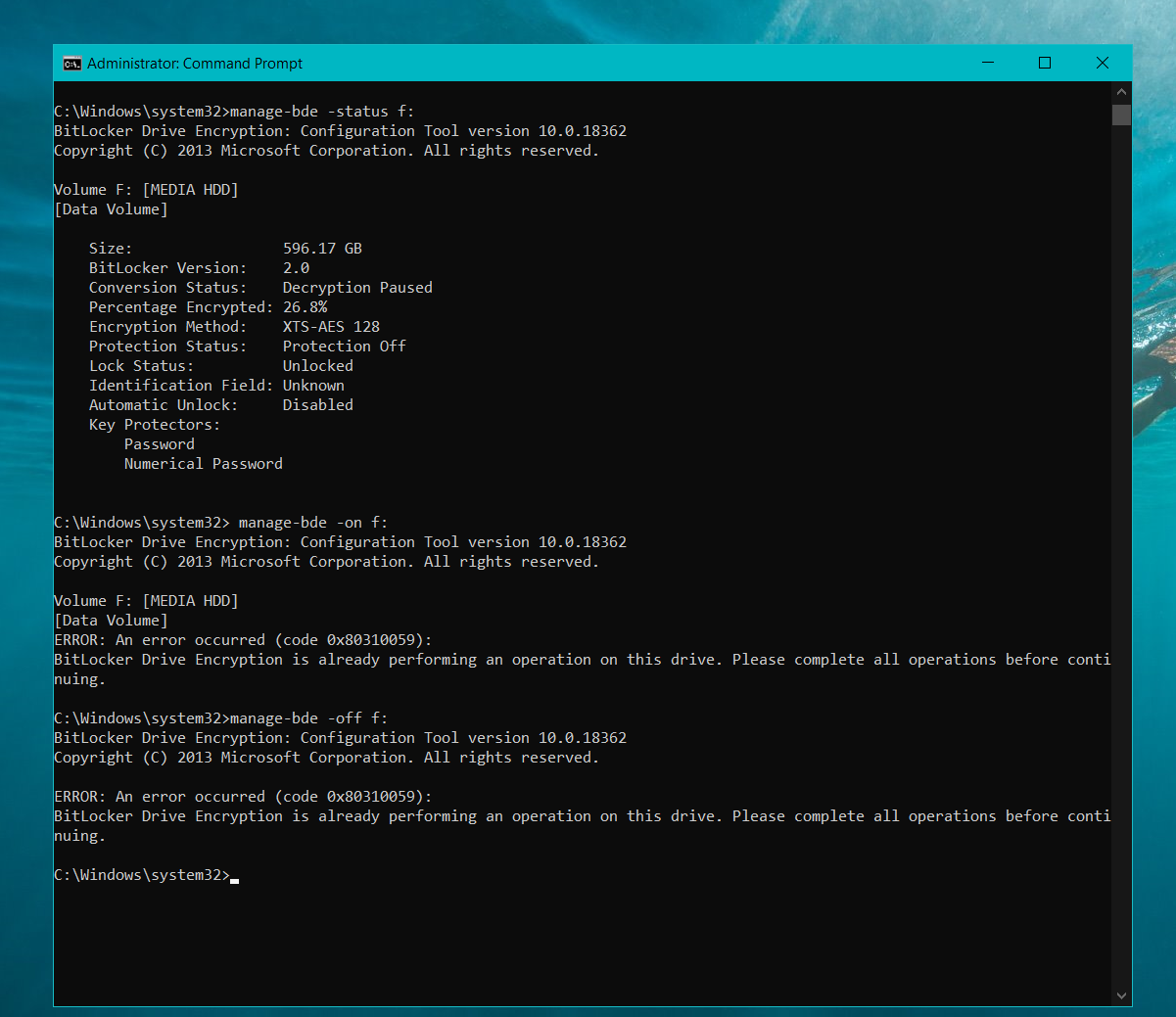 Bitlocker decryption paused at 73.1% and stuck 1eb28002-b93c-4b14-88a3-a230b4ec5244?upload=true.png