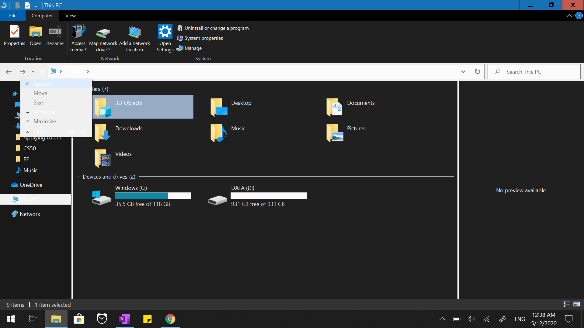 Windows 10 Dark Theme Files Explorer Stuck In Between Both Color Themes
