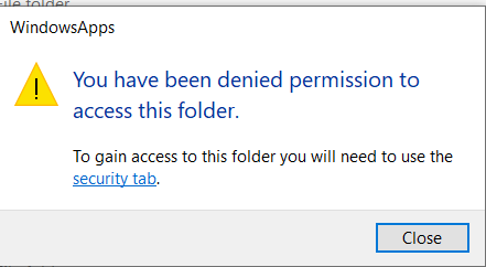 Access denied for Windowsapps, Post changing the default content storage location in... 1ed29653-0d8c-41c2-935c-c2884a04d44c?upload=true.png