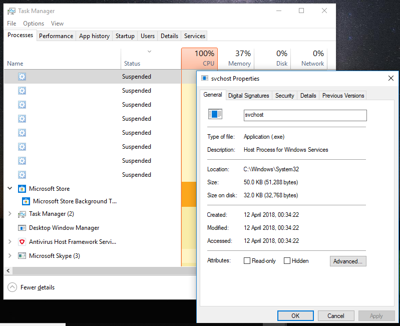 Windows Explorer freezing, Microsoft Store background task using 100% CPU and svchosts... 1f54149b-bd1a-47af-9344-5446c3942a63?upload=true.png