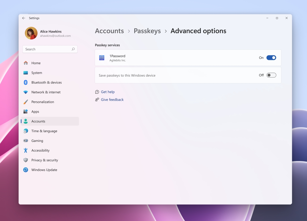 Windows 11 now lets you use 1Password and Bitwarden for managing passkeys 1Password-passkey-management-in-Windows-11.jpg
