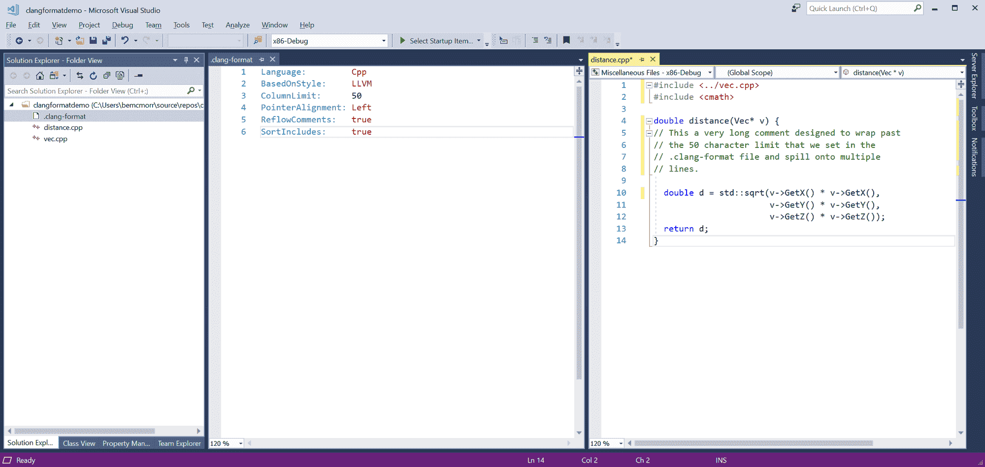 New Visual Studio 2017 version 15.8 2018.03.08.15.7Prev1.ClangFormat1.png
