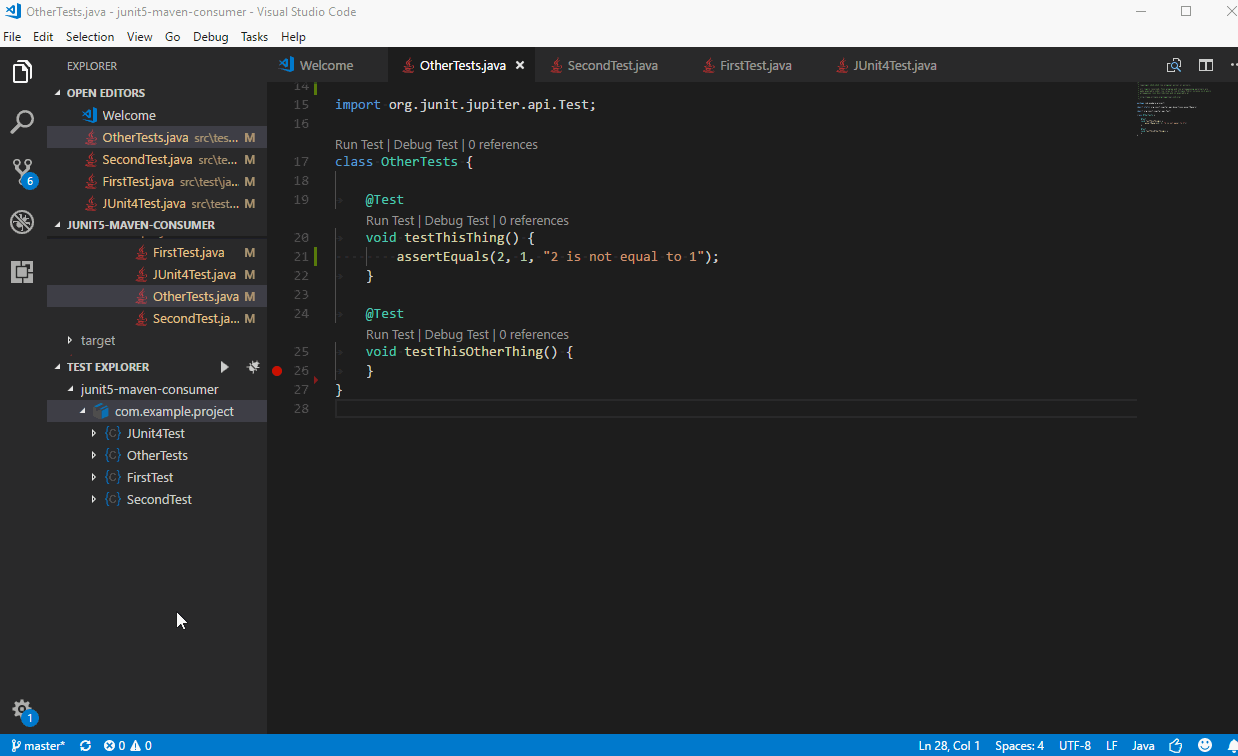 Visual Basic support planned for .NET 5.0 2018.03.19.Supporting-JUnit-5-in-Visual-Studio-Code.JUnit5_.gif