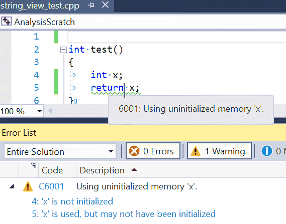 Visual Studio 2017 version 15.8 Preview 3 2018.06.25.15.8Prev3.CodeAnalysis.png