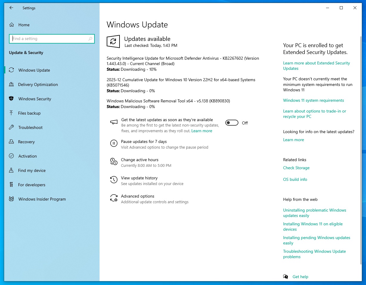 Microsoft admits Windows 10’s extended updates are causing issues, MSMQ won’t work 2025-12-Cumulative-Update-for-Windows-10-Version-22H2-for-x64-based-Systems-KB5071546.jpg