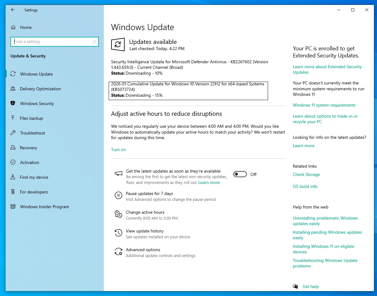 Windows 10 KB5073724 is January 2026’s Extended Security Update (ESU) and it removes old... 2026-01-Cumulative-Update-for-Windows-10-Version-22H2-for-x64-based-Systems-KB5073724.jpg