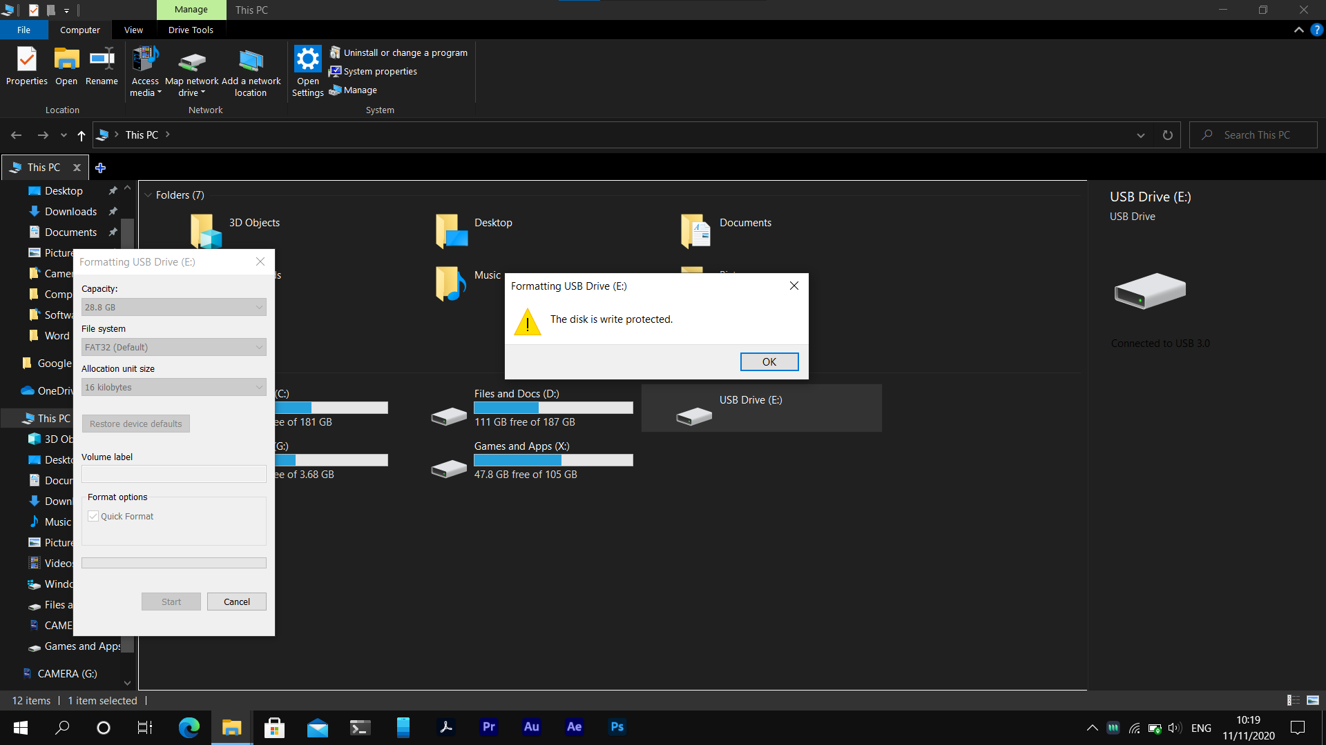 USB Flash drive not able to format, Windows showing as write-protected. 20460657-38dc-4bb5-ac34-a4196cc2eca6?upload=true.png