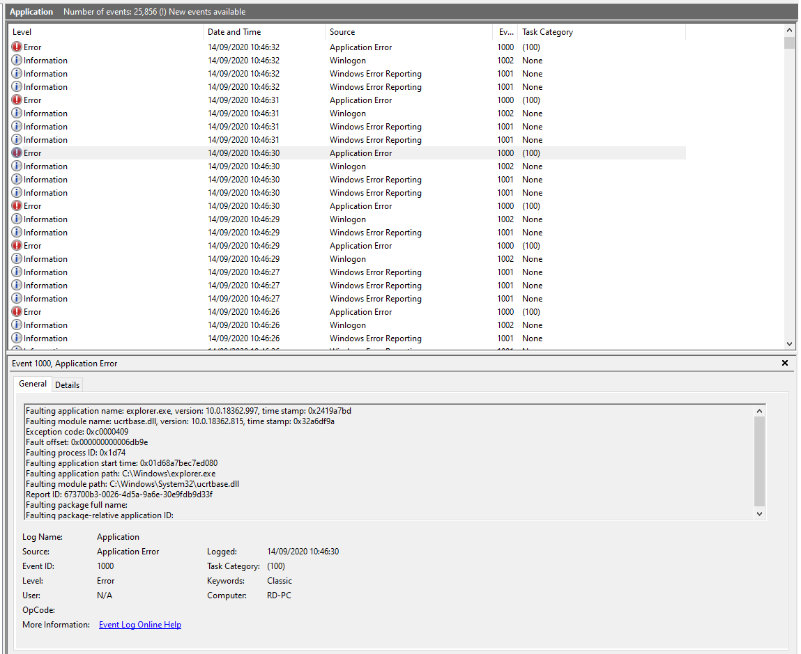 Explorer crashing on startup 20497bcd-acbf-44d9-b5f0-35bf8156370c?upload=true.png