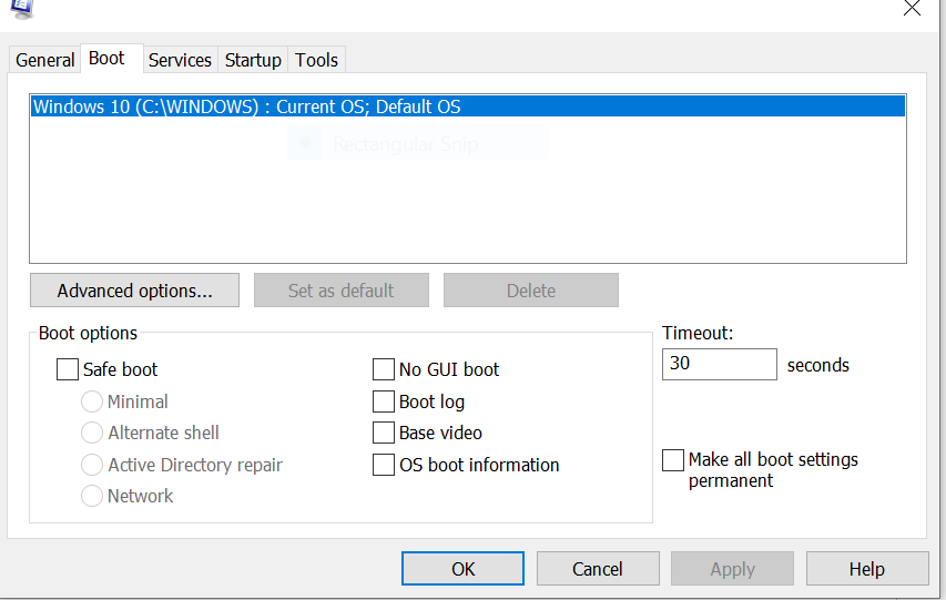 the delete Button in boot tab in system configuration is ...