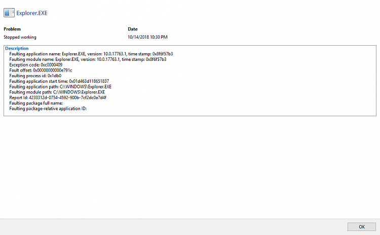 Windows crashes randomly due to ntkrnlmp.exe 209323d1540099974t-explorer-exe-randomly-crashing-explorer_2018-10-21_01-30-36.png