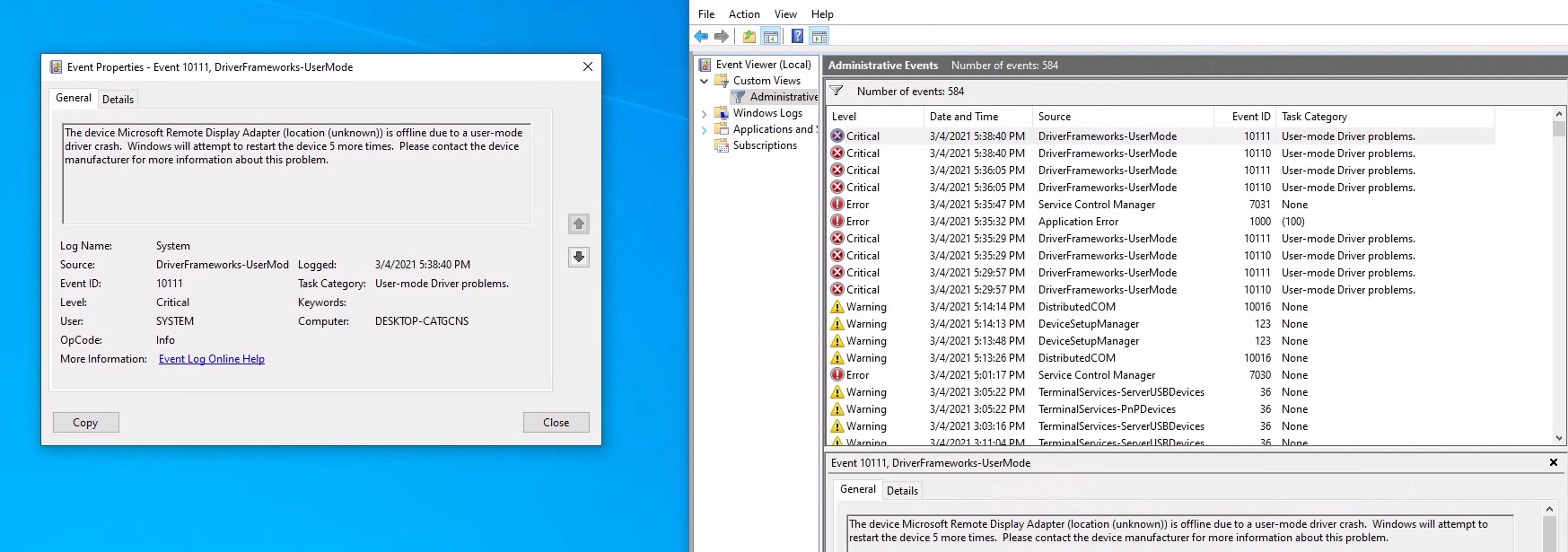 Remote Desktop Service attempting to use GPU but failing with several errors...think is a BUG 211ae381-6817-4913-b0f4-56a629f9805e?upload=true.jpg