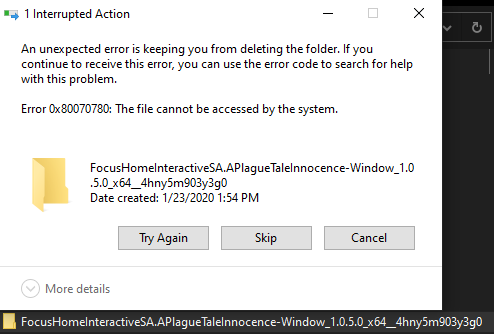 Error 0x80070780 - The file cannot be accessed by the system. How can I delete this folder? 21c04276-4dab-4263-9566-39b9ba3e8ac0?upload=true.png