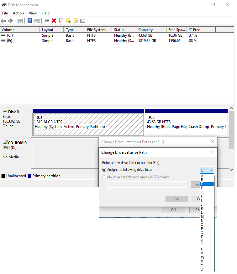 My D drive has disappeared how do I recover it? My C and E drives work fine. 21d1054a-1dcc-4ff5-8bba-2466b13939c3?upload=true.png